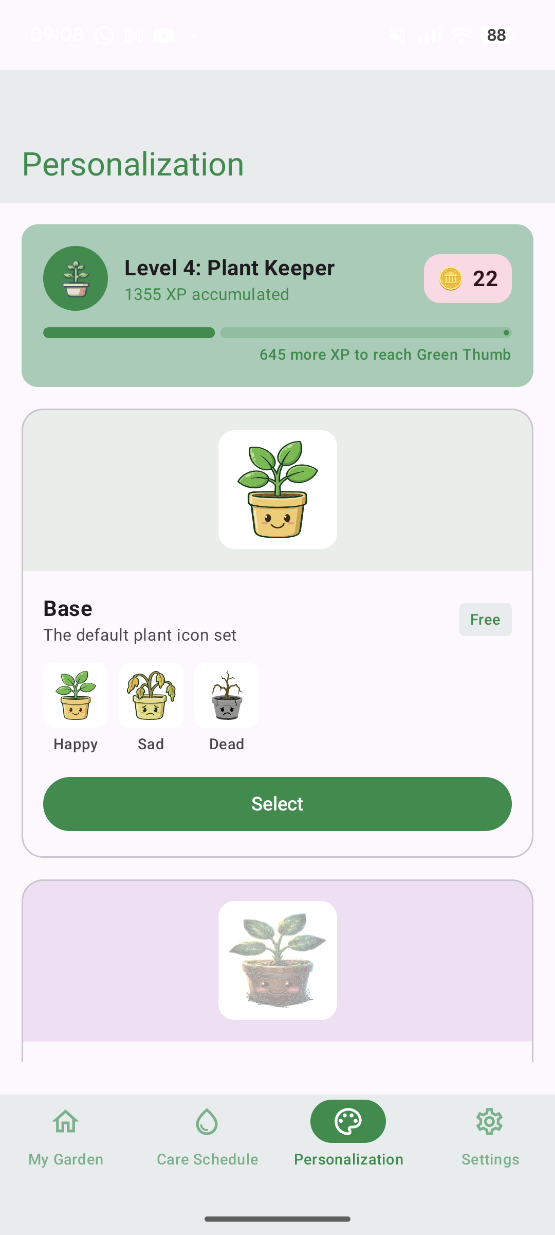 Icon theme personalization